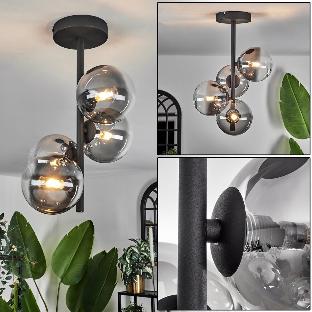 Chehalis Lámpara de Techo - Cristal Transparente, Ahumado, 4 luces main product photo