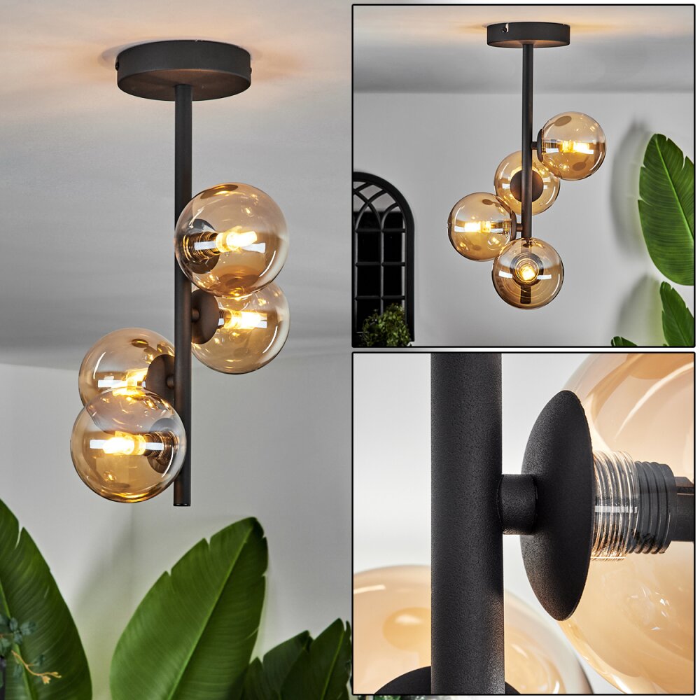 Chehalis Lámpara de Techo - Cristal Ahumado, 4 luces main product photo