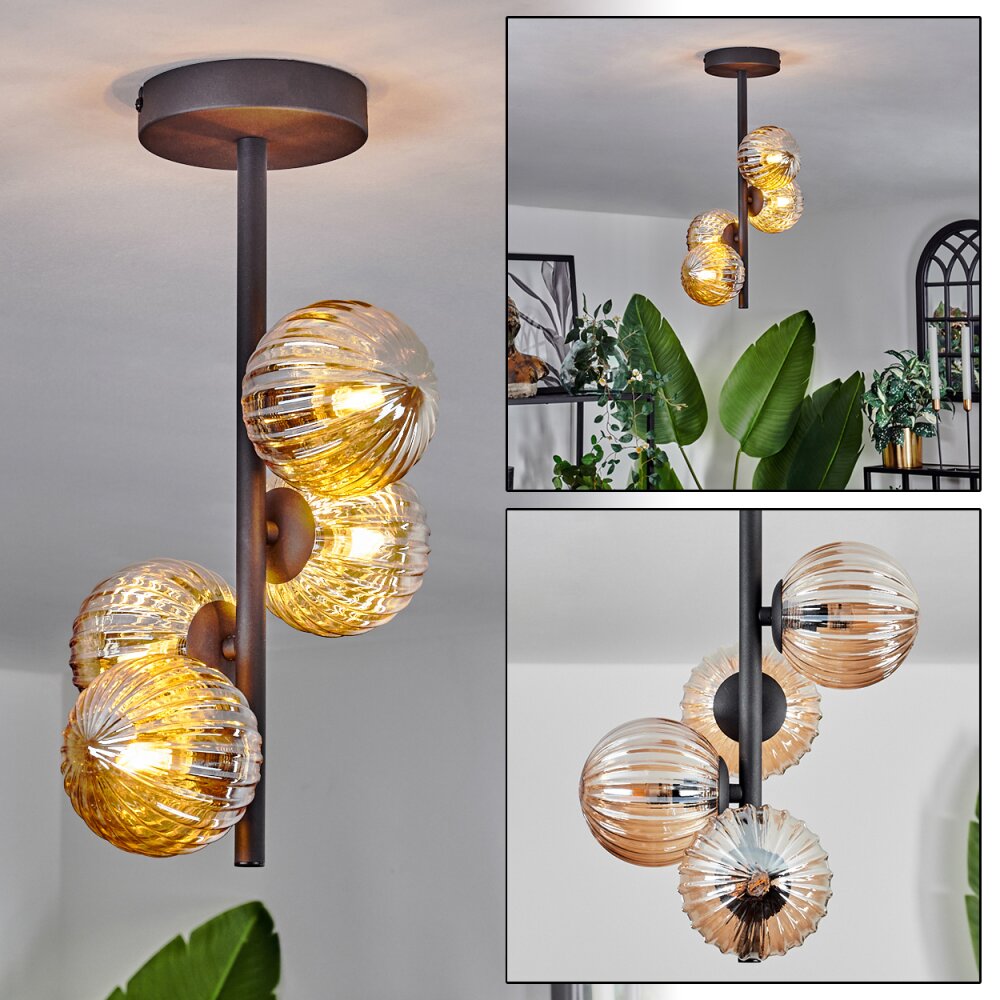 Chehalis Lámpara de Techo - Cristal Colores ámbar, 4 luces main product photo