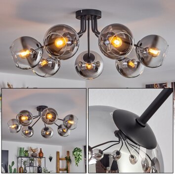 Koyoto Lámpara de Techo - Cristal Cromo, Transparente, Ahumado, 7 luces