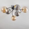 Chehalis Lámpara de Techo - Cristal dorado, Negro, 6 luces