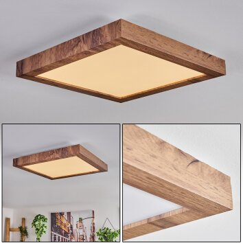 Bealeton Lámpara de Techo LED Marrón, Color madera, 1 luz