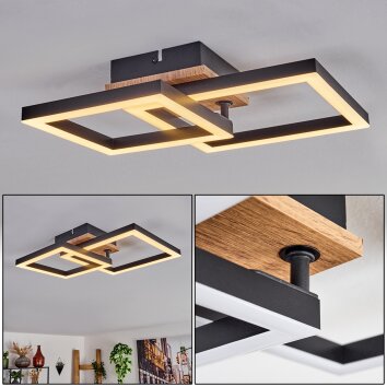 Bealo Lámpara de Techo LED Marrón, Color madera, 1 luz