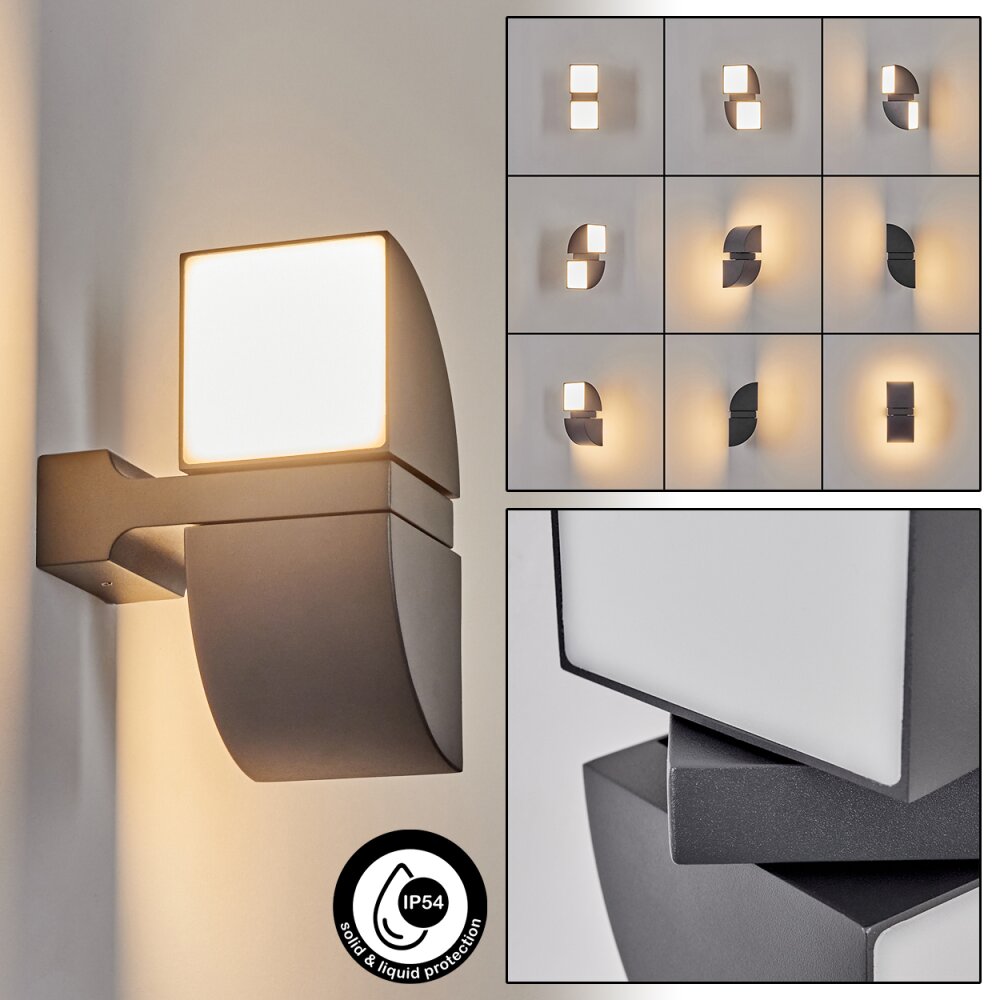 Kontenga Aplique para exterior LED Antracita, 2 luces main product photo