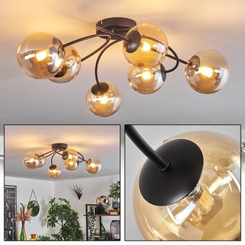 Chehalis Lámpara de Techo - Cristal Colores ámbar, 6 luces