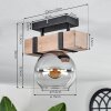 Montgomery Lámpara de Techo - Cristal Crudo, Negro, 1 luz