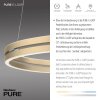 Paul-Neuhaus PURE E-LOOP Lámpara Colgante LED dorado, 2 luces, Mando a distancia
