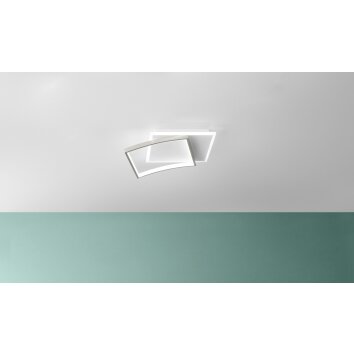 Lutec OVEST Lámpara de Techo LED Plata, Blanca, 1 luz