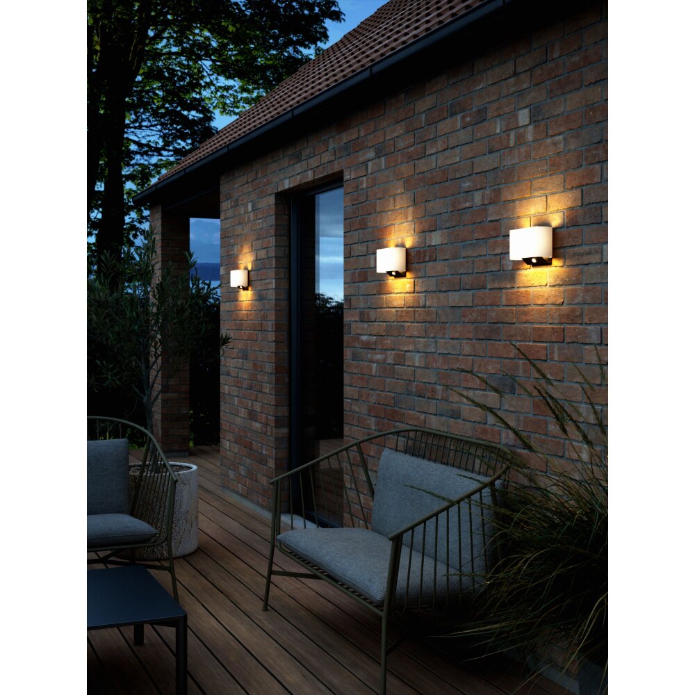 Nordlux PIOLA Aplique para exterior LED Negro, Blanca, 1 luz, Sensor de movimiento main product photo
