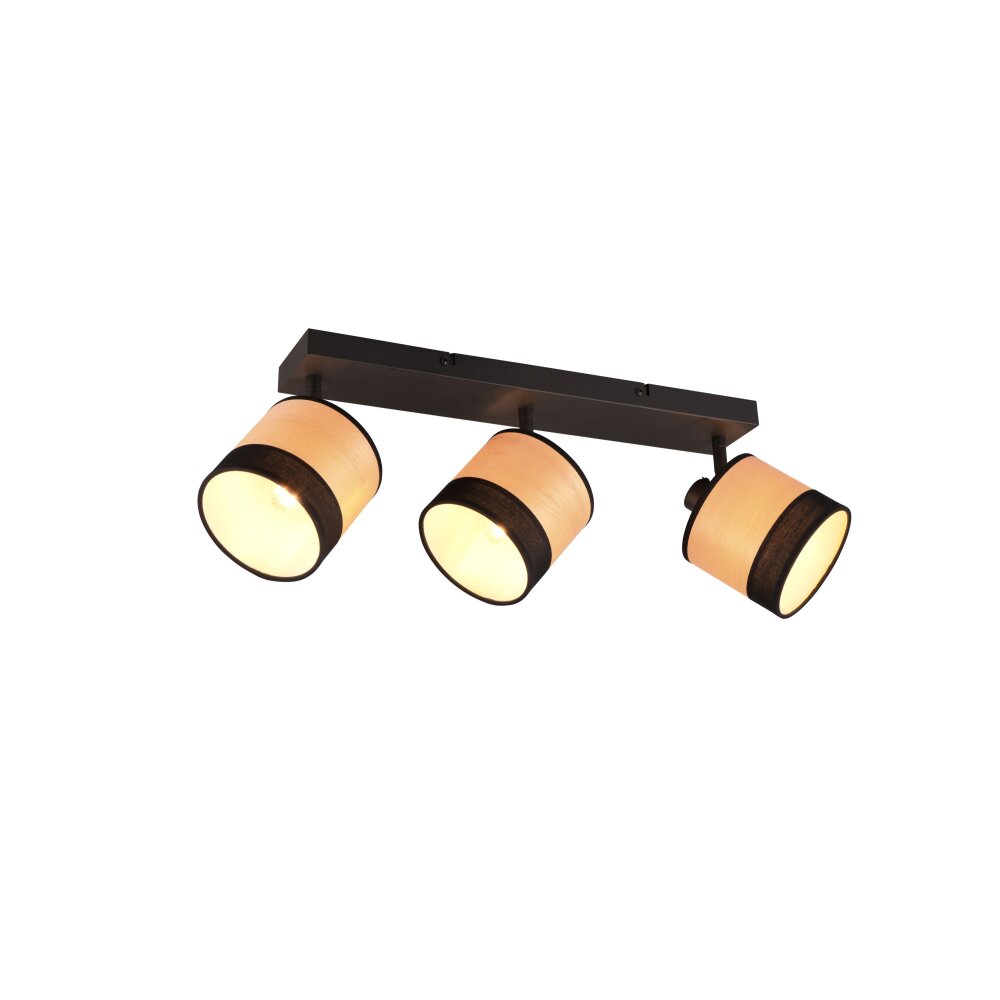 Reality BOLZANO Lámpara de Techo Negro, 3 luces main product photo