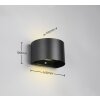 Reality TALENT Aplique para exterior LED Negro, 2 luces, Sensor de movimiento