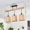 Soungou Lámpara de Techo Crudo, Negro, 3 luces