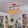Soungou Lámpara de Techo Crudo, Negro, 3 luces