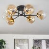 Chehalis Lámpara de Techo - Cristal 12 cm dorado, Negro, 6 luces