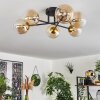 Chehalis Lámpara de Techo - Cristal 12 cm dorado, Negro, 6 luces