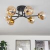 Chehalis Lámpara de Techo - Cristal 10 cm dorado, Negro, 6 luces