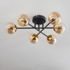 Chehalis Lámpara de Techo - Cristal 10 cm dorado, Negro, 6 luces
