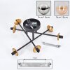 Chehalis Lámpara de Techo - Cristal 15 cm dorado, Negro, 6 luces