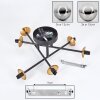 Chehalis Lámpara de Techo - Cristal 12 cm, 15 cm dorado, Negro, 6 luces