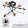 Chehalis Lámpara de Techo - Cristal 15 cm dorado, Negro, 6 luces