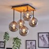 Chehalis Lámpara de Techo - Cristal 15 cm Crudo, Negro, 5 luces