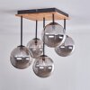 Chehalis Lámpara de Techo - Cristal 15 cm Crudo, Negro, 5 luces