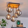 Chehalis Lámpara de Techo - Cristal 15 cm Crudo, Negro, 5 luces