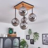 Chehalis Lámpara de Techo - Cristal 15 cm Crudo, Negro, 5 luces