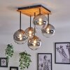 Chehalis Lámpara de Techo - Szkło 15 cm Crudo, Negro, 5 luces