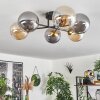 Chehalis Lámpara de Techo - Cristal 15 cm dorado, Negro, 6 luces