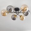 Chehalis Lámpara de Techo - Cristal 15 cm dorado, Negro, 6 luces