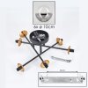 Chehalis Lámpara de Techo - Cristal 10 cm dorado, Negro, 6 luces