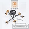 Chehalis Lámpara de Techo - Cristal 12 cm dorado, Negro, 6 luces