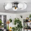 Chehalis Lámpara de Techo - Cristal 12 cm, 15 cm dorado, Negro, 6 luces