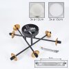 Chehalis Lámpara de Techo - Cristal 12 cm, 15 cm dorado, Negro, 6 luces