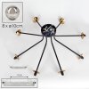 Chehalis Lámpara de Techo - Cristal 10 cm dorado, Negro, 8 luces