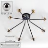 Chehalis Lámpara de Techo - Cristal 15 cm dorado, Negro, 8 luces