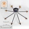 Chehalis Lámpara de Techo - Cristal 12 cm dorado, Negro, 8 luces