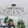 Chehalis Lámpara de Techo - Cristal 10 cm dorado, Negro, 8 luces