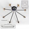 Chehalis Lámpara de Techo - Cristal 10 cm dorado, Negro, 8 luces