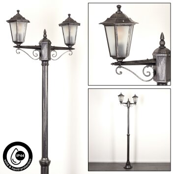 Loria Candelabro Negro, Plata, 2 luces