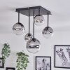 Chehalis Lámpara de Techo - Cristal 10 cm, 12 cm, 15 cm Transparente, Ahumado, 5 luces