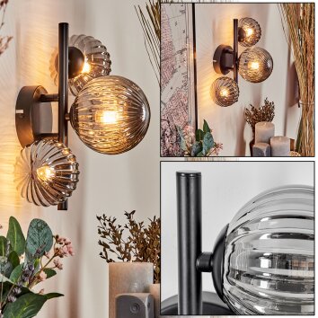 Chehalis Aplique - Cristal 10, 12 cm Ahumado, 3 luces