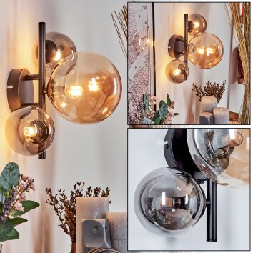 Chehalis Aplique - Cristal 10, 15 cm Colores ámbar, Ahumado, 3 luces