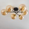 Chehalis Lámpara de Techo - Szkło 15 cm dorado, Negro, 6 luces