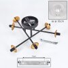 Chehalis Lámpara de Techo - Cristal 10 cm dorado, Negro, 6 luces