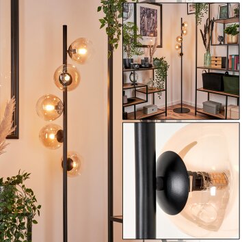 Remaisnil Lámpara de Pie - Cristal 12 cm Colores ámbar, Transparente, 5 luces