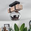 Montgomery Lámpara de Techo - Cristal 15 cm Crudo, Negro, 1 luz