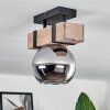 Montgomery Lámpara de Techo - Cristal 15 cm Crudo, Negro, 1 luz