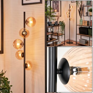 Remaisnil Lámpara de Pie - Cristal 12 cm Colores ámbar, 5 luces